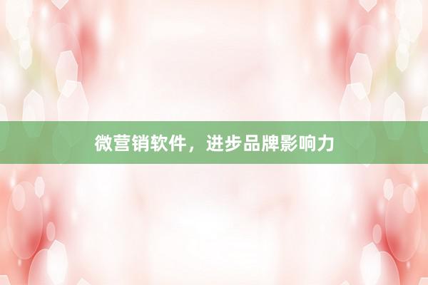 微营销软件，进步品牌影响力